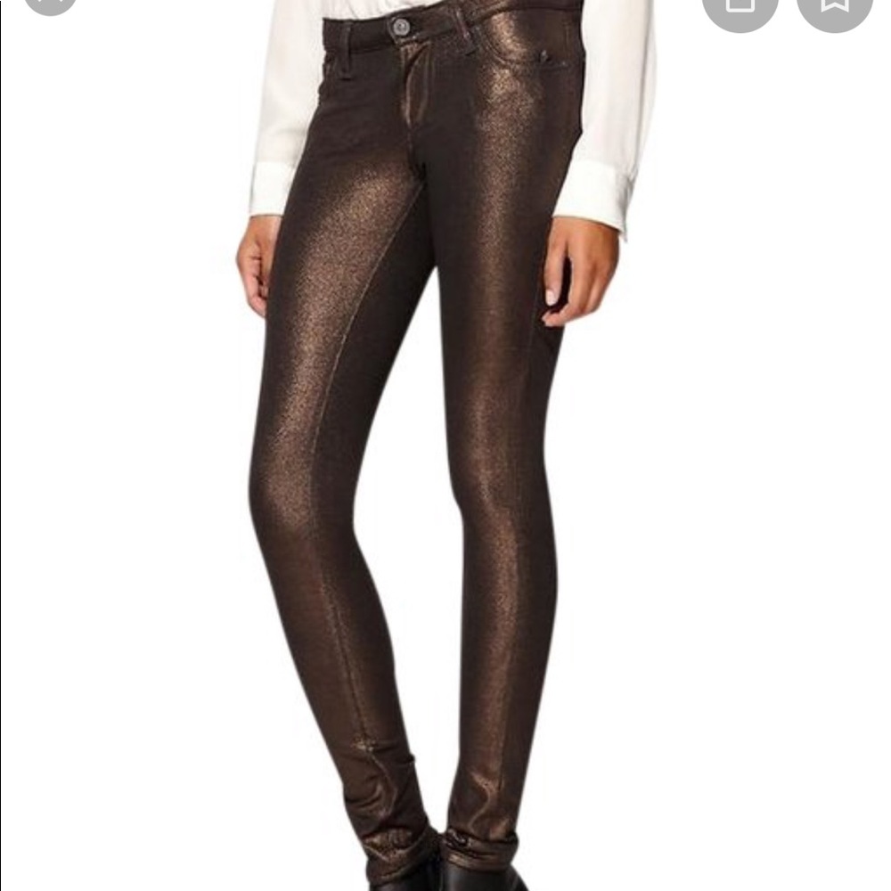 AG Adriano Goldschmied Bronze Coated Legging Jean